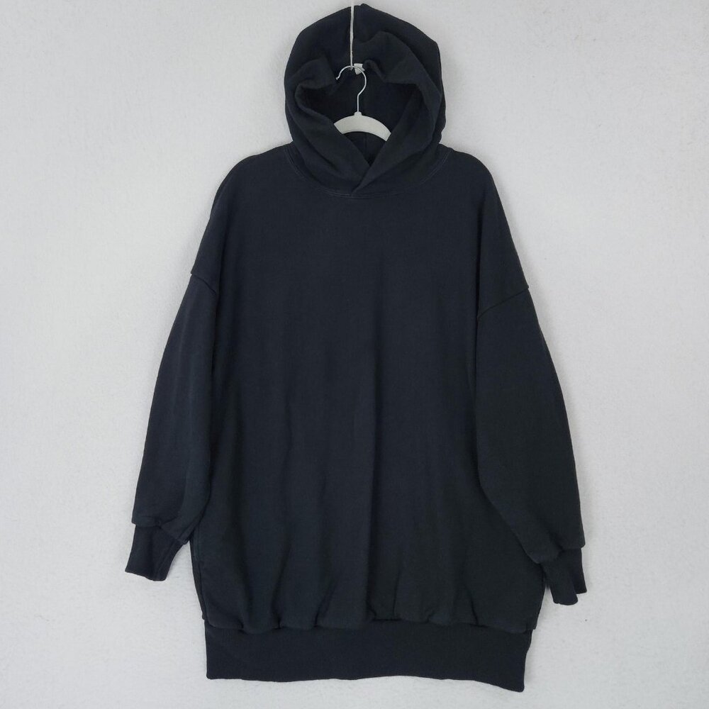 TKEES Sweater Womens 0/1 Black 0-4 Core Fleece Oversized Long Sweatshirt Hoodie